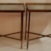 1950/70 'Pair of Ends of Bronze Sofas, Oxidized Mirror Trays With Galleries Maison Ramsay Style With Spacer