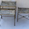 1970′ Series Of 3 Maison Baguès Nesting Tables In Gilt Bronze, 3 Oxyded Olded Glass Trays 38 X 50 X H 47 cm - Image 5