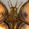 1970' Butterfly Wall Lamp in Bronze or Brass, Duval Brasseur Or Isabelle Faure, 4 Bulbs, Agate Wings: 38 X H 40 cm - Image 12