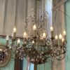 1990′ Maison Baguès Style Chandelier Foliage And Flowers 18 Lights Ø 90 cm H 110 cm