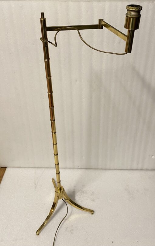 1970′ Articulated Reading Light Gilt Bronze Tripod Art Deco Style