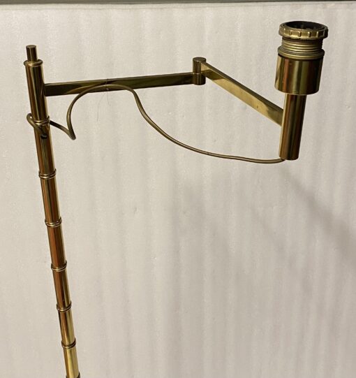 1970′ Articulated Reading Light Gilt Bronze Tripod Art Deco Style - Image 11