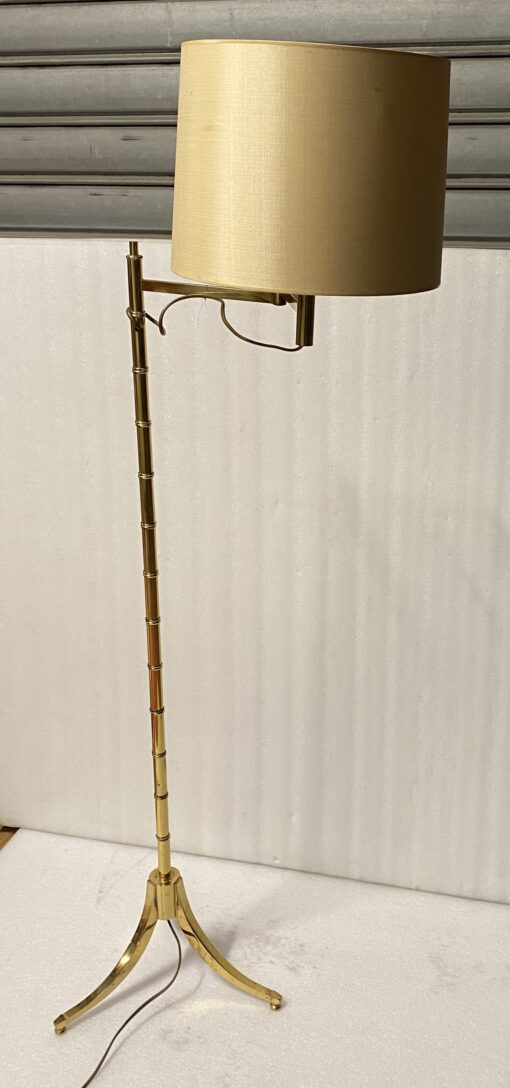 1970′ Articulated Reading Light Gilt Bronze Tripod Art Deco Style - Image 2