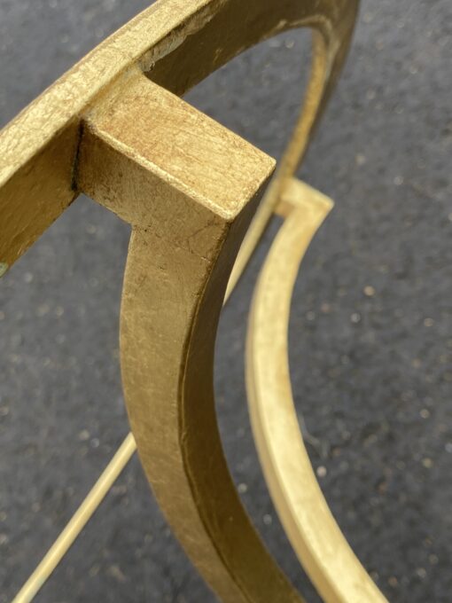 1960' Gold-Gilded Wrought Iron Coffee Table By Roger Thibier Ø 70 H 51 cm - Image 10