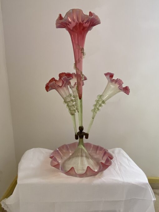 1880/1900 Bouquetiere in Opalescent Glass With 4 Cornets N 3 H 57 cm - Image 13