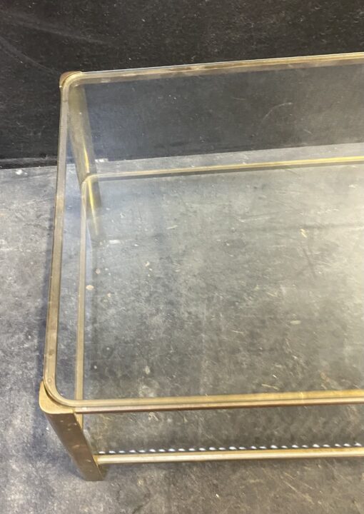 1970′ Jacques QUINET Coffee Table, For Maison MALABERT. Polished Brass. L: 111 cm x 56 cm x H: 37 cm - Image 5